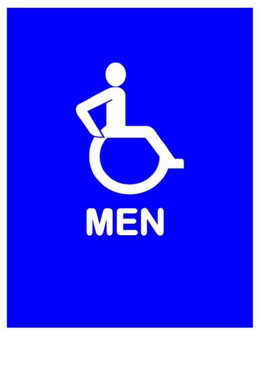 Fillable Rest Room Sign (Handicapped, Men) Printable pdf