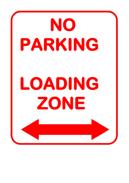 No Parking Loading Only Warning Sign Template Printable pdf