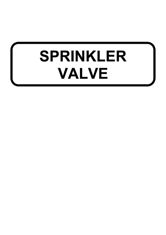 Sprinkler Valve Sign Printable pdf