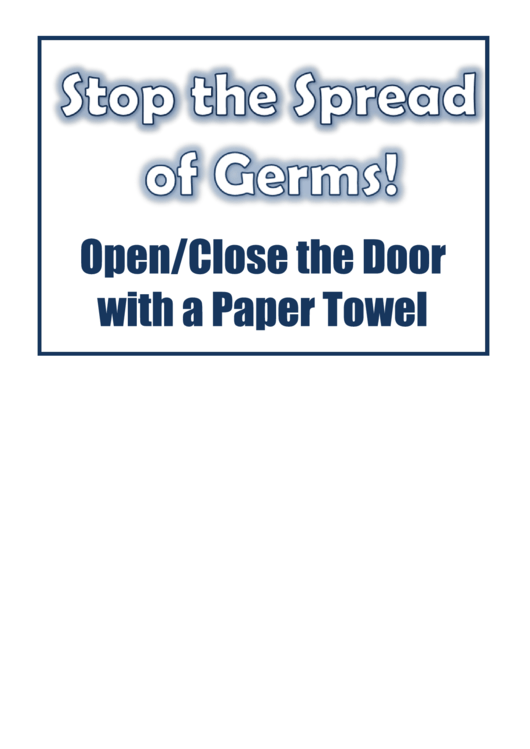 Open Close The Door With A Paper Towel Sign Printable pdf