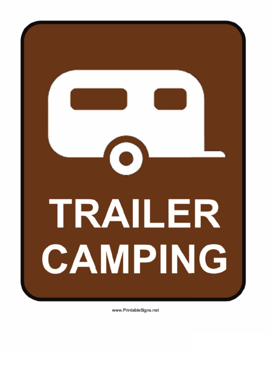 Trailer Camping Sign Printable pdf