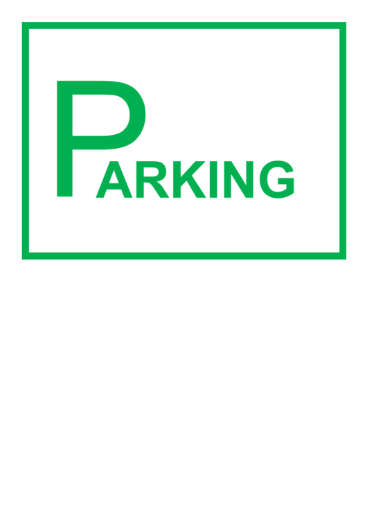 Parking Road Sign Printable pdf