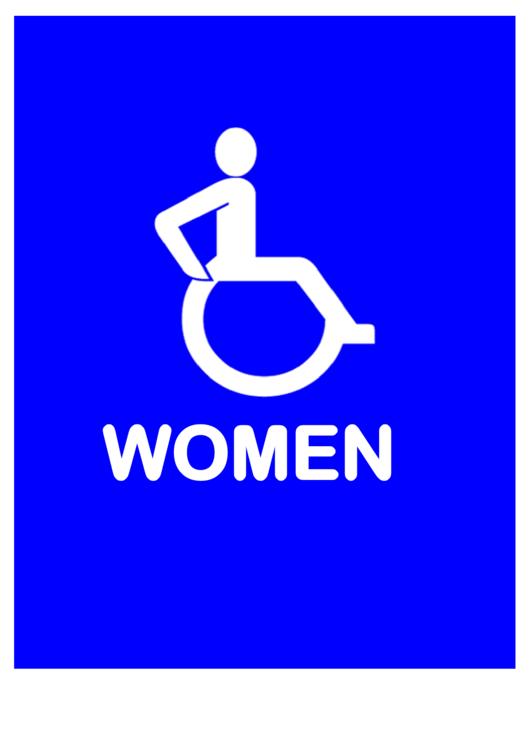 Fillable Rest Room Sign Template - Handicapped Women Printable pdf