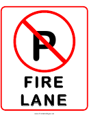 Fire Lane No Parking Warning Sign Template