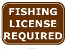 Fishing License Required Warning Sign Template