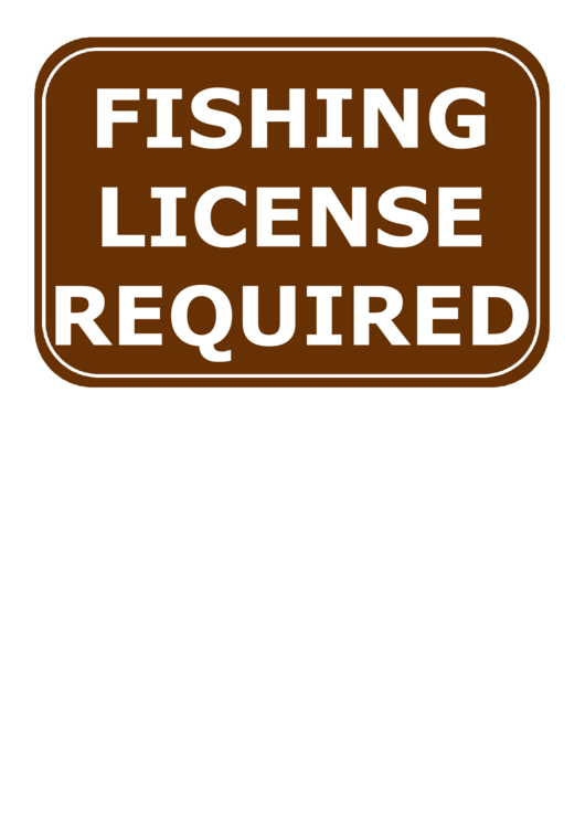 Fishing License Required Warning Sign Template Printable pdf