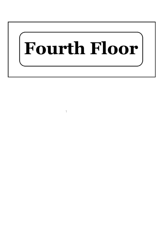 Fourth Floor Sign Printable pdf