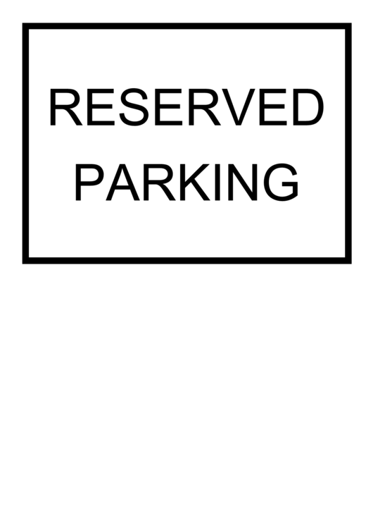 Reserved Parking Sign Printable pdf