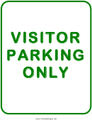 Visitor Parking Sign