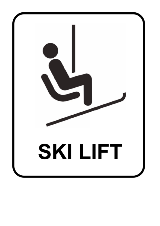 Ski Lift Sign Printable pdf