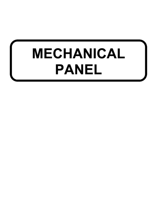 Mechanical Panel Sign Printable pdf