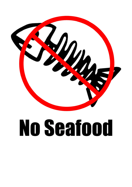 No Seafood Sign Printable pdf