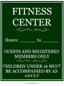 Fitness Center Sign