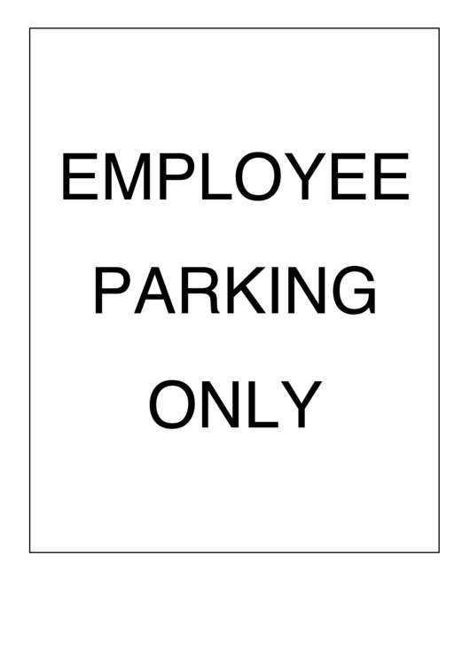 Employee Parking Only Sign Printable pdf