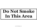 Do Not Smoke Sign