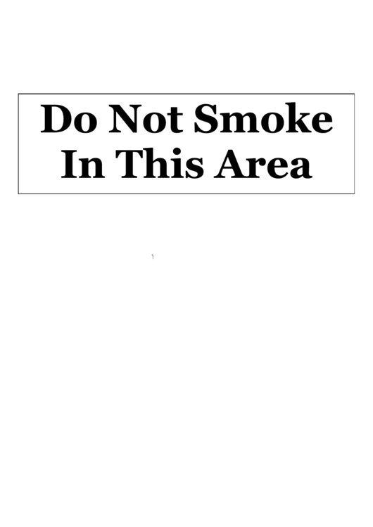 Do Not Smoke Sign