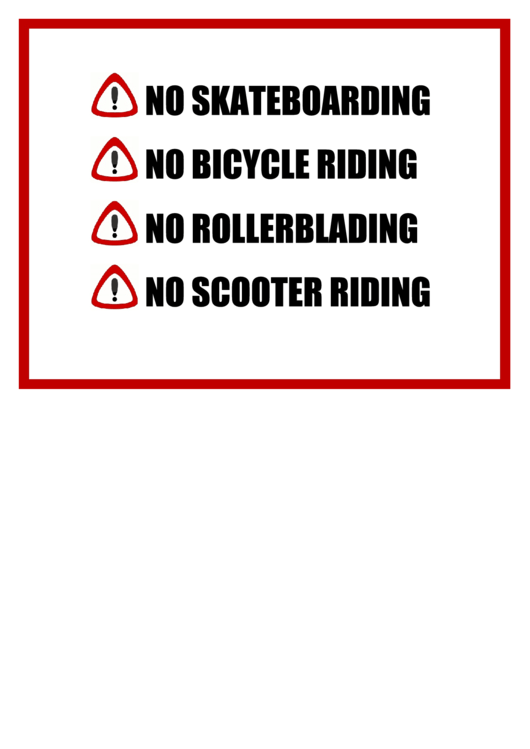 No Board Bike Blade Scooter Printable pdf