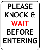 Knock And Wait Sign
