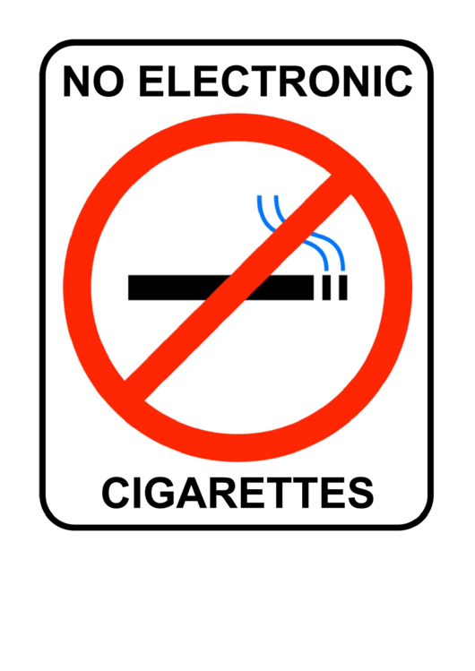 No E-Cigarettes Sign Printable pdf