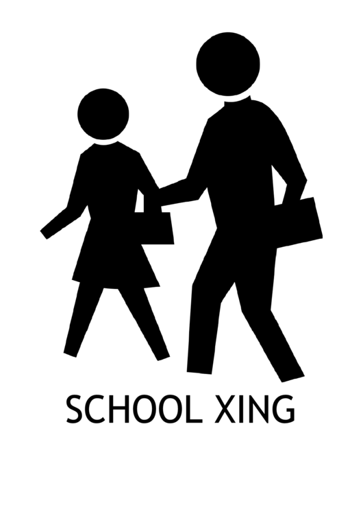 School Crossing (With Caption) Sign Printable pdf
