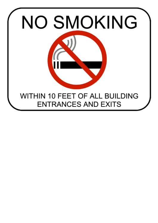 No Smoking Within 10 Feet Printable pdf