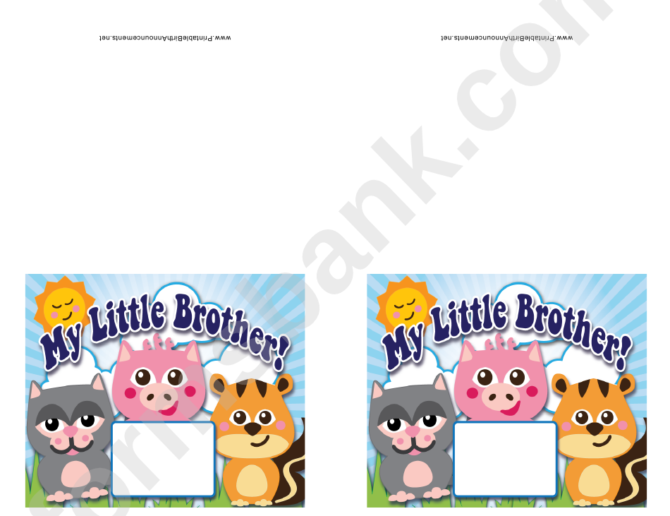 My Little Brother Announcement Template