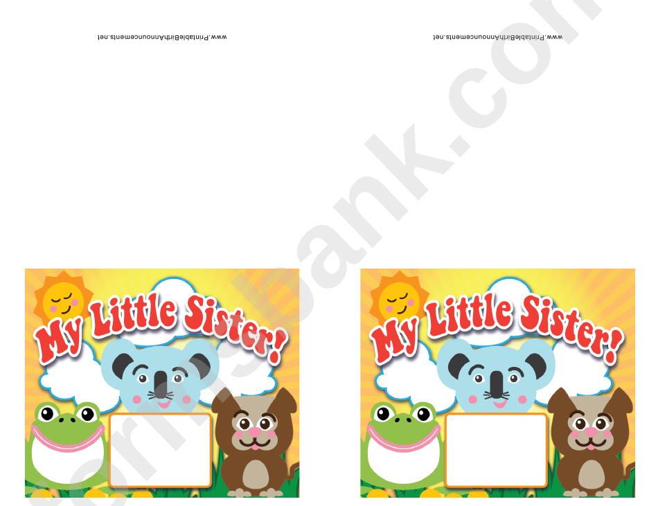 My Little Sister Announcement Template