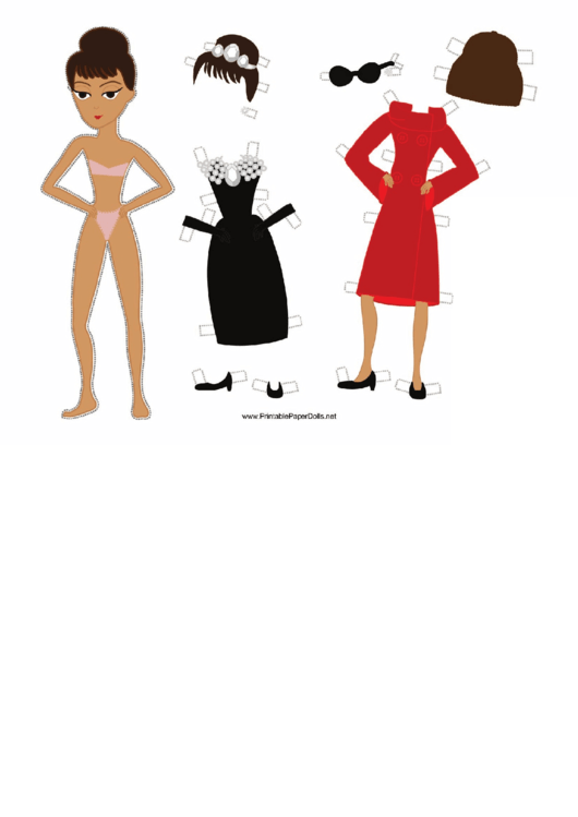 Little Black Dress Paper Doll Template Printable pdf