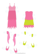 Fairies Paper Doll Outfits (pink & Green)