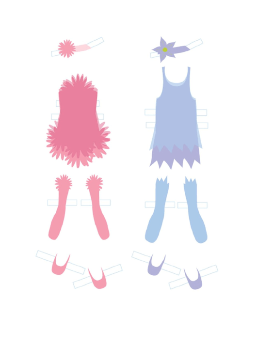 Pink And Blue Dress Paper Doll Template Printable pdf