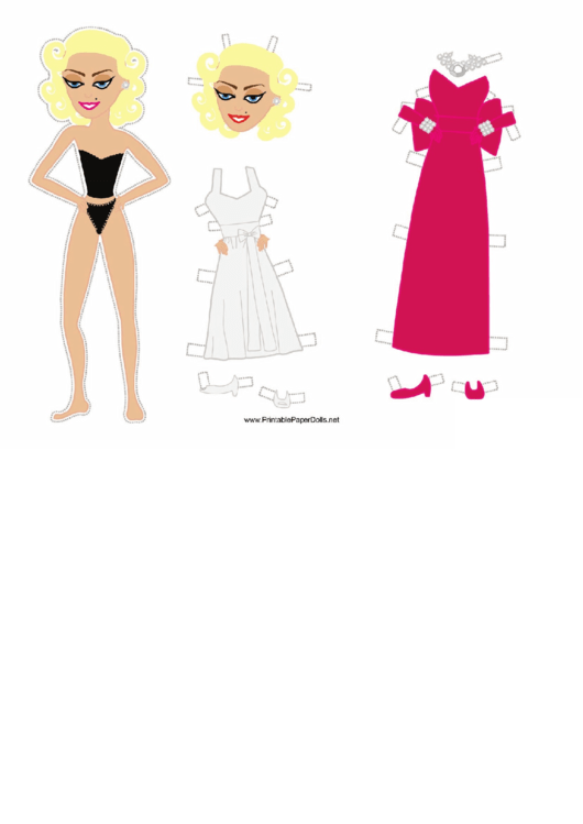 Marilyn Paper Doll Template Printable pdf