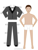 The Groom Paper Doll Template