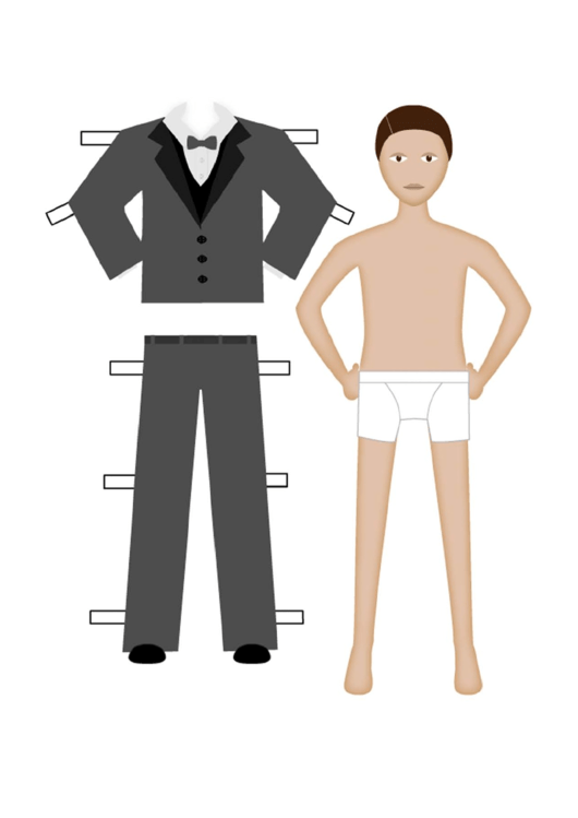 The Groom Paper Doll Template Printable pdf