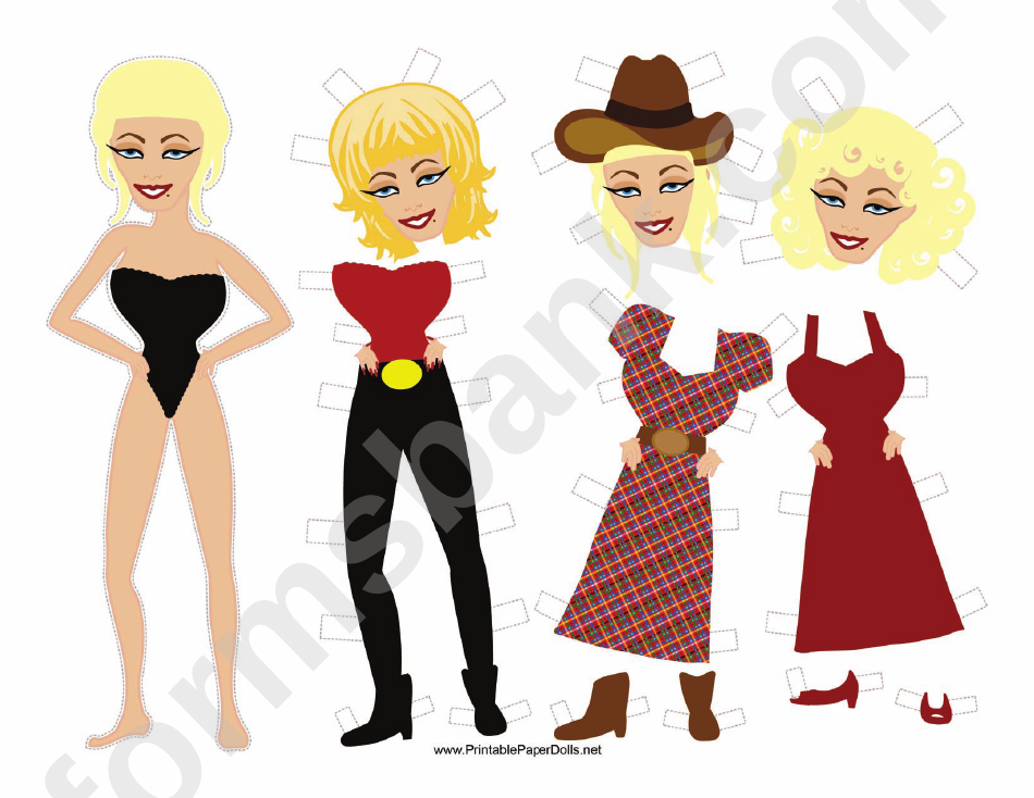 Monroe Paper Doll Template