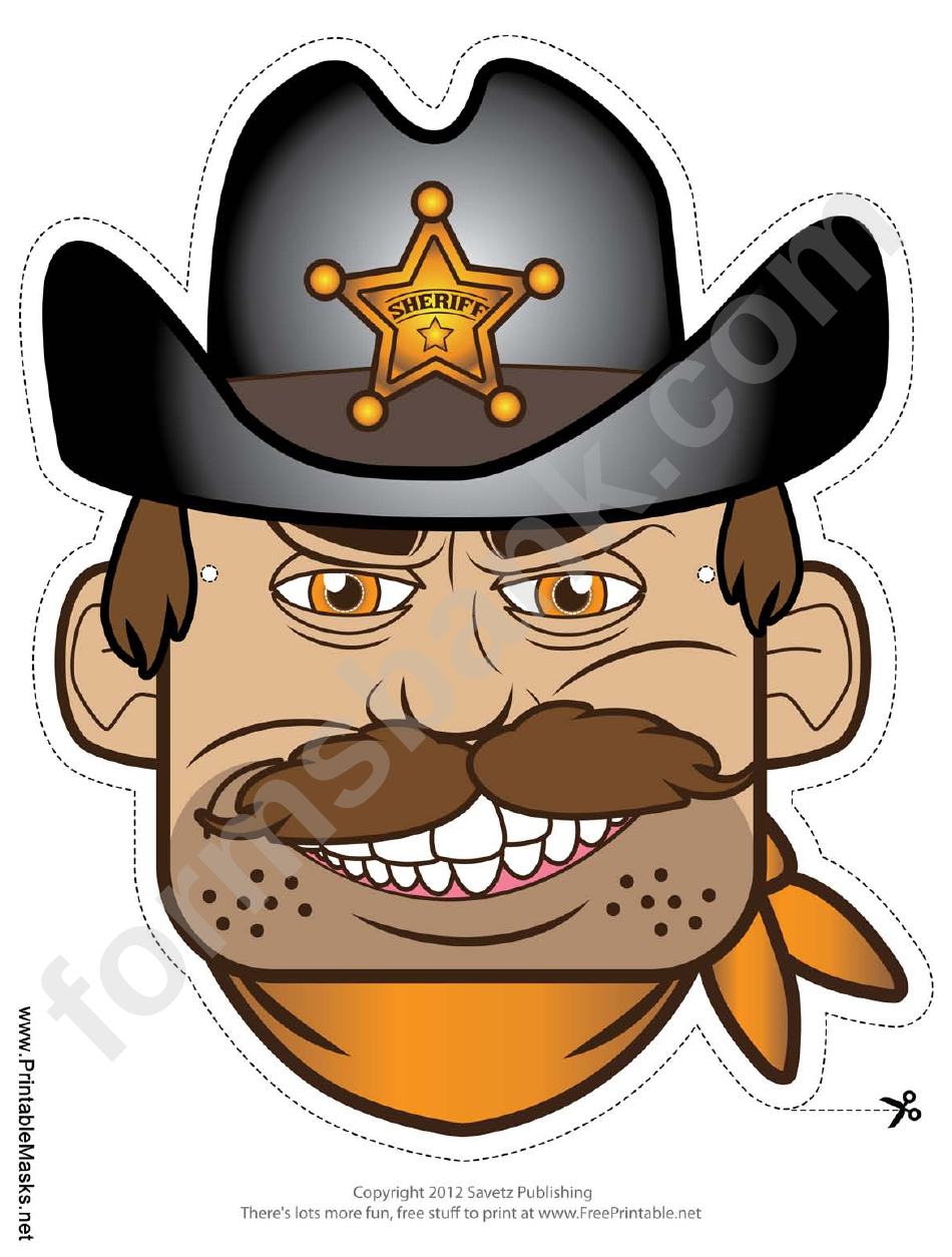 Sheriff Male Mask Template