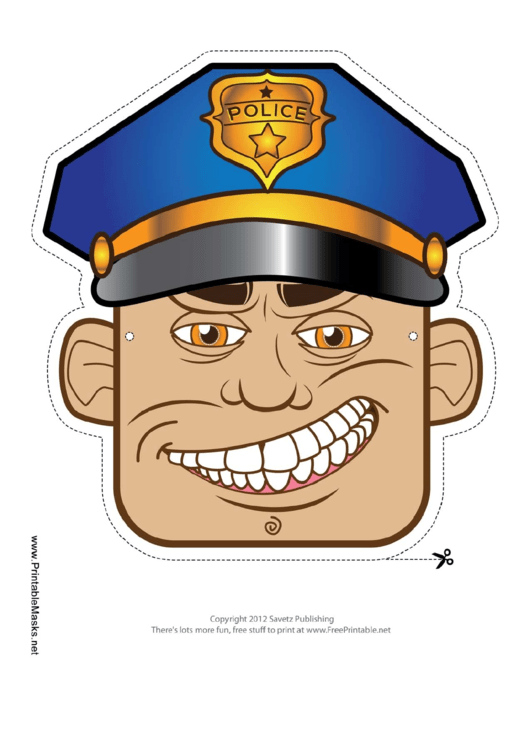Police Officer Mask Template printable pdf download