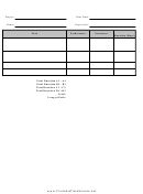 Critical Path Analysis Time Sheet