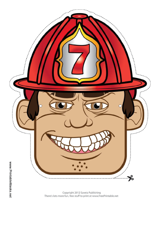 Fireman Mask Template Printable pdf
