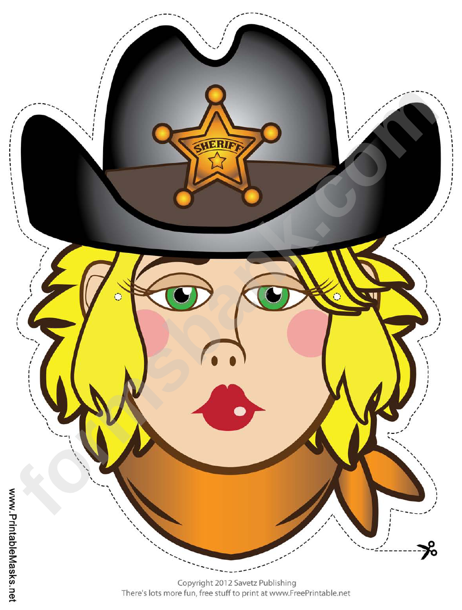 Blond Sheriff Mask Template