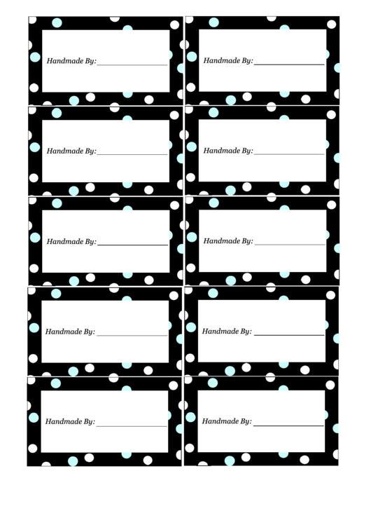 Gift Tag Template: Handmade By ___ (Dots) Printable pdf