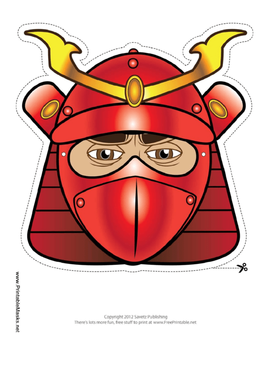Samurai Mask Template Printable pdf