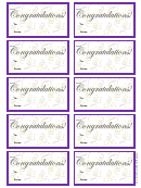 Congratulations Gift Tag Template