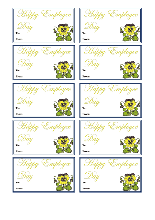 Employee Day Gift Tag Template Printable pdf