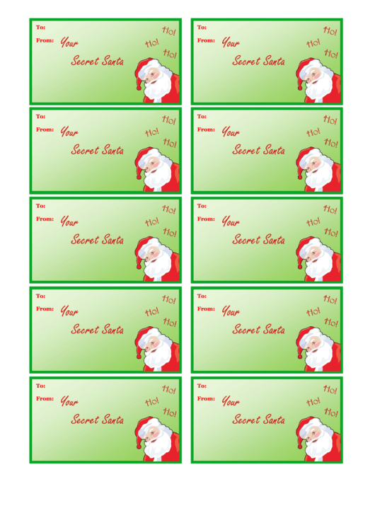 Secret Santa Gift Tag Template Printable Pdf Download