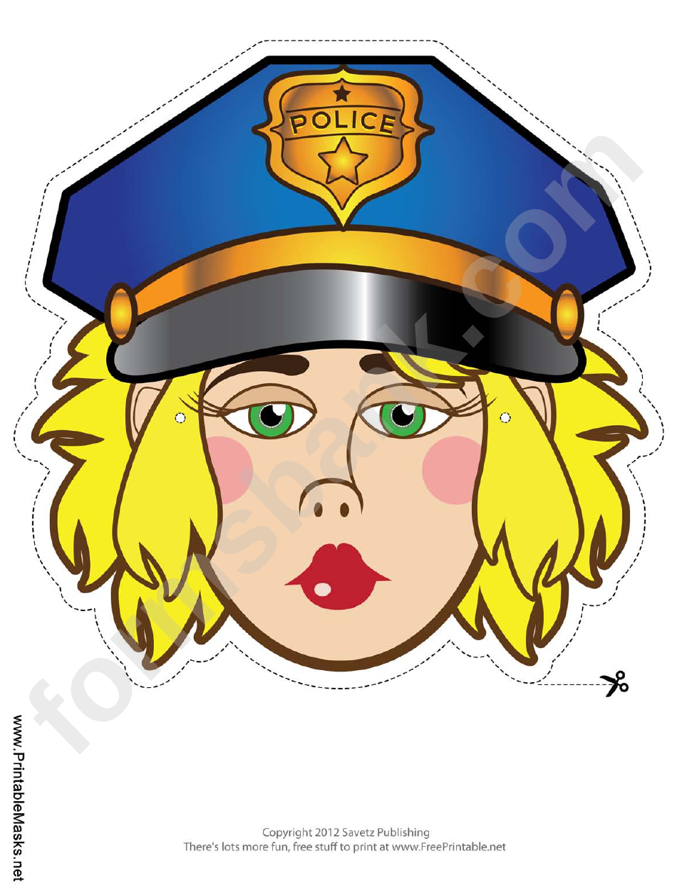 Police Woman Mask Template