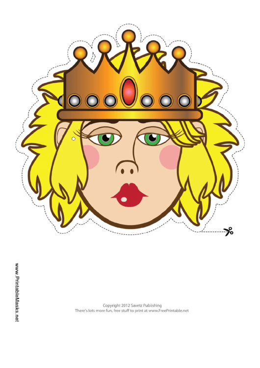 Queen Mask Template Printable pdf