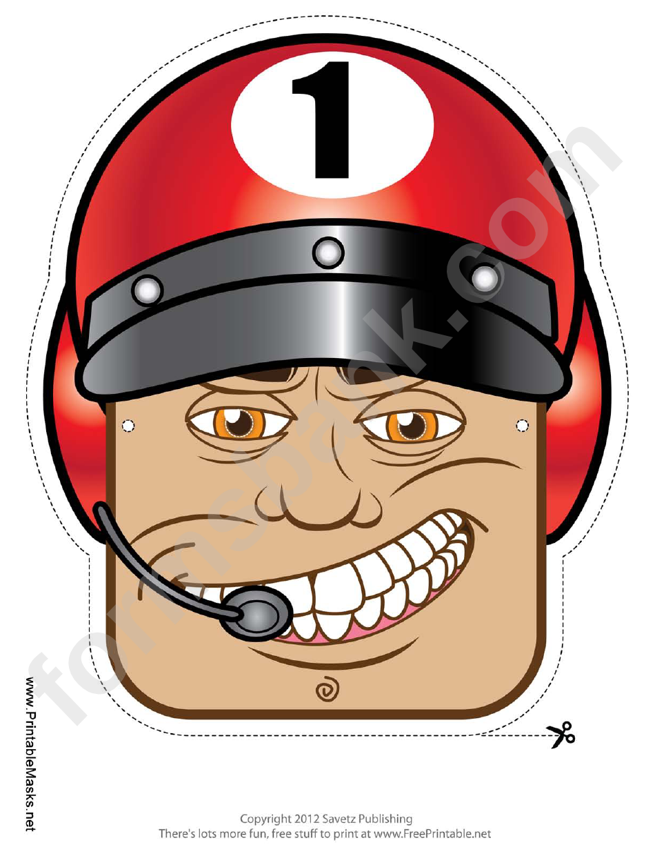 Racing Driver Mask Template