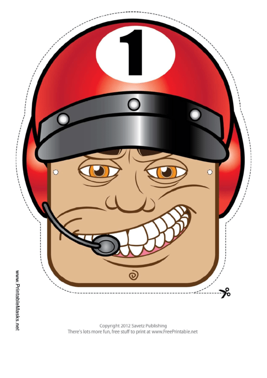 Racing Driver Mask Template Printable pdf
