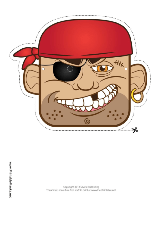 Pirate Mask Template Printable pdf