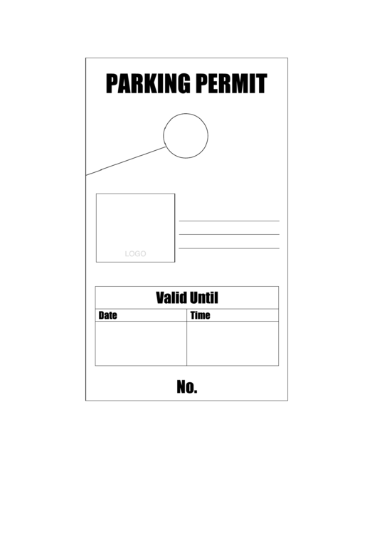Hanging Parking Tag Printable pdf